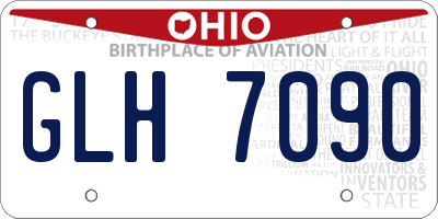 OH license plate GLH7090