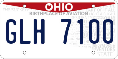 OH license plate GLH7100