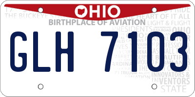 OH license plate GLH7103