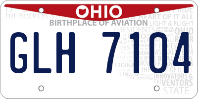 OH license plate GLH7104