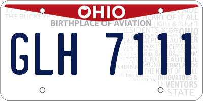 OH license plate GLH7111