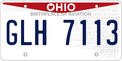 OH license plate GLH7113