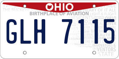 OH license plate GLH7115