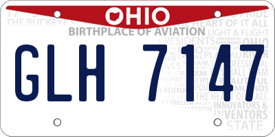 OH license plate GLH7147