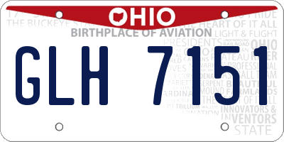 OH license plate GLH7151