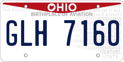 OH license plate GLH7160
