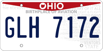 OH license plate GLH7172