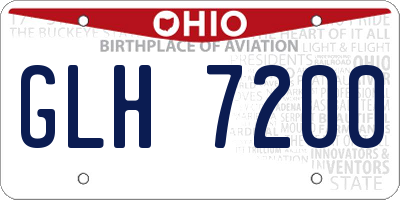 OH license plate GLH7200