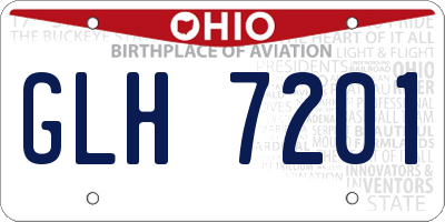 OH license plate GLH7201