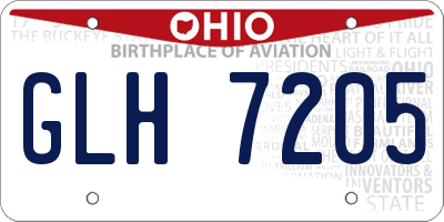 OH license plate GLH7205