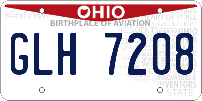 OH license plate GLH7208
