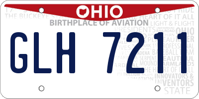 OH license plate GLH7211