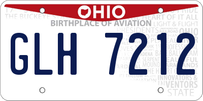 OH license plate GLH7212