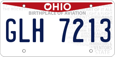 OH license plate GLH7213