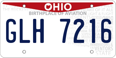 OH license plate GLH7216
