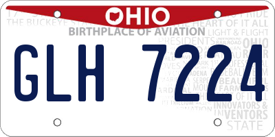 OH license plate GLH7224