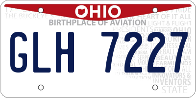 OH license plate GLH7227