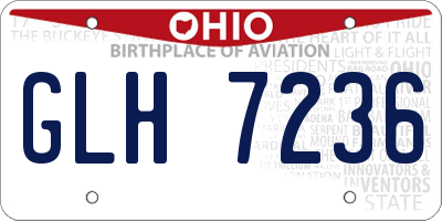 OH license plate GLH7236