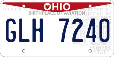 OH license plate GLH7240
