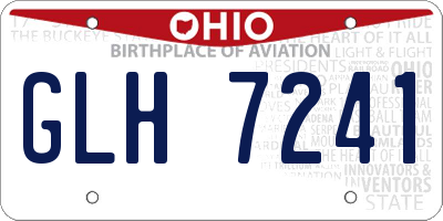 OH license plate GLH7241