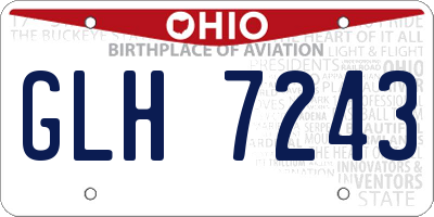 OH license plate GLH7243
