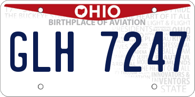 OH license plate GLH7247