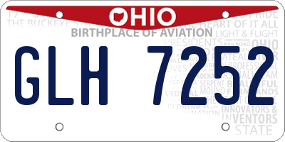 OH license plate GLH7252