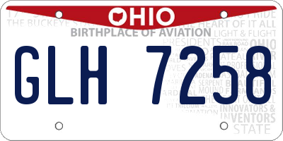 OH license plate GLH7258