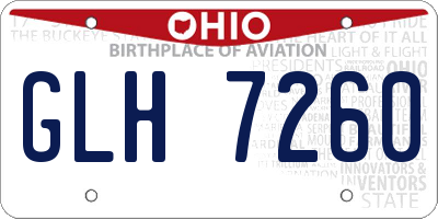 OH license plate GLH7260