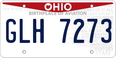 OH license plate GLH7273