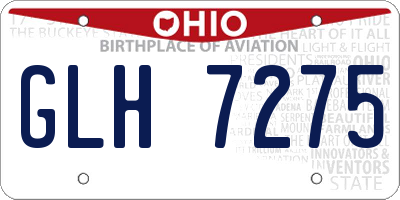 OH license plate GLH7275
