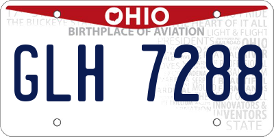OH license plate GLH7288