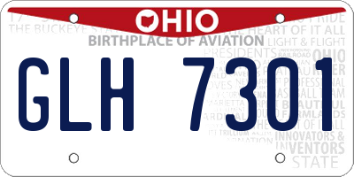 OH license plate GLH7301