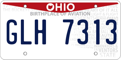 OH license plate GLH7313