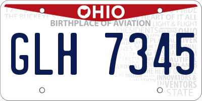 OH license plate GLH7345