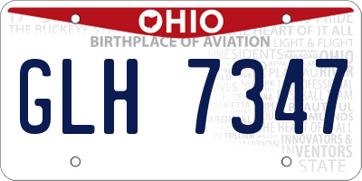 OH license plate GLH7347