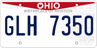 OH license plate GLH7350