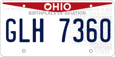 OH license plate GLH7360