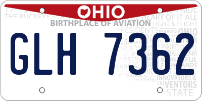OH license plate GLH7362