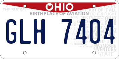 OH license plate GLH7404
