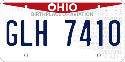 OH license plate GLH7410