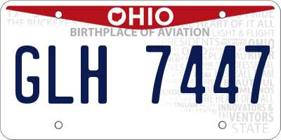 OH license plate GLH7447