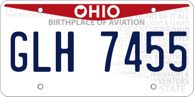 OH license plate GLH7455