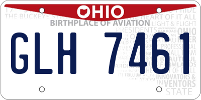 OH license plate GLH7461