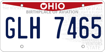 OH license plate GLH7465