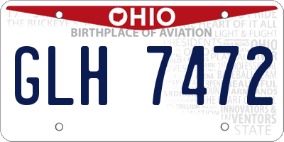 OH license plate GLH7472