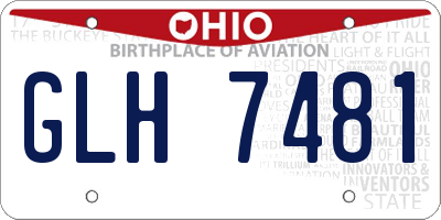 OH license plate GLH7481