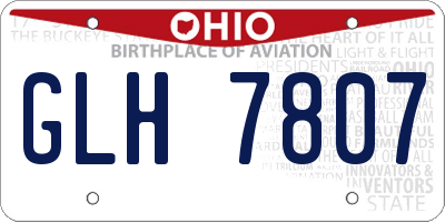 OH license plate GLH7807