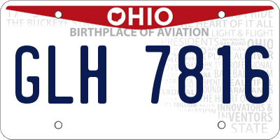 OH license plate GLH7816