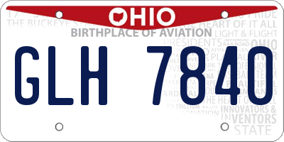 OH license plate GLH7840